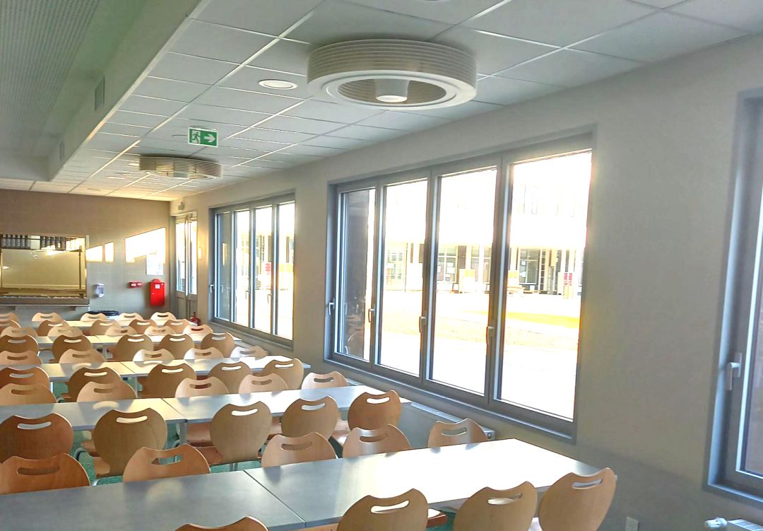 Brasseur d’air Exhale dans une salle de classe – collège Gisèle Halimi, Lyon