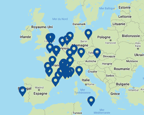 établissements équipés de brasseurs d'air en France et en Europe