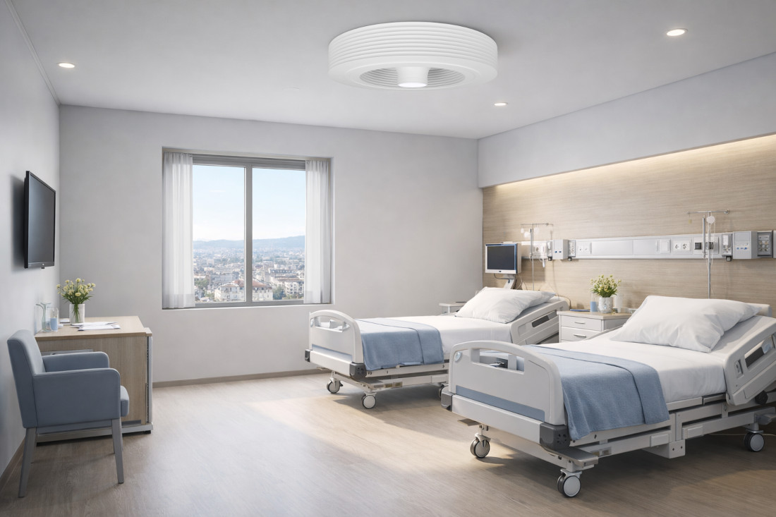 Exhale ventilateur sans pales pour hopitaux et cliniques