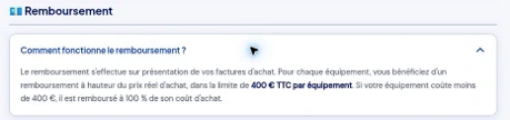 extrait du dossier de demande de prime rafraîchissement